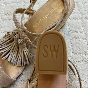 Stuart Weitzman Metallic Sandals/Heels Size 8.5